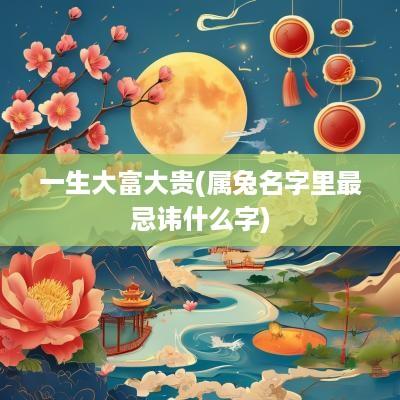 一生大富大贵(属兔名字里最忌讳什么字)