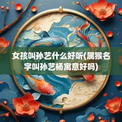 女孩叫孙艺什么好听(属猴名字叫孙艺杨寓意好吗)