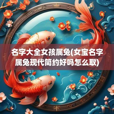 名字大全女孩属兔(女宝名字属兔现代简约好吗怎么取)