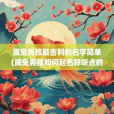 属兔男孩最吉利的名字简单(属兔男孩如何起名好听点的名字)