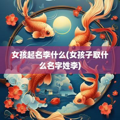 女孩起名李什么(女孩子取什么名字姓李)