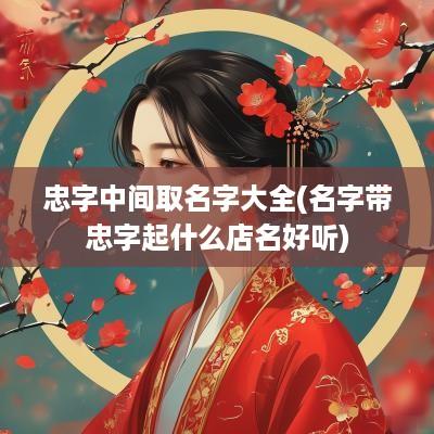 忠字中间取名字大全(名字带忠字起什么店名好听)