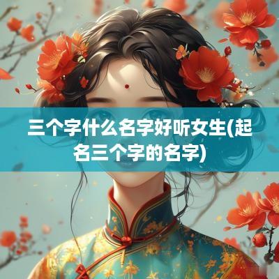 三个字什么名字好听女生(起名三个字的名字)