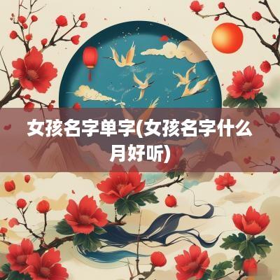 女孩名字单字(女孩名字什么月好听)