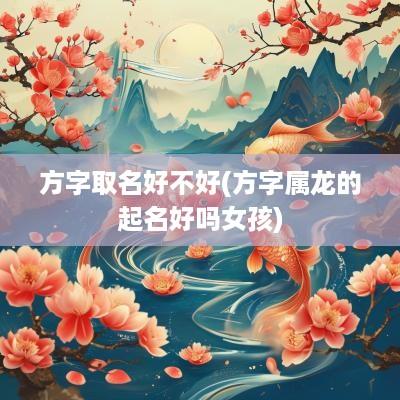 方字取名好不好(方字属龙的起名好吗女孩)