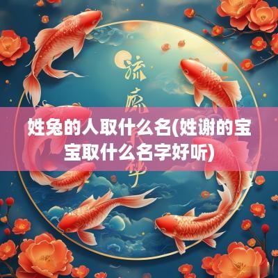 姓兔的人取什么名(姓谢的宝宝取什么名字好听)