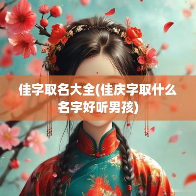 佳字取名大全(佳庆字取什么名字好听男孩)