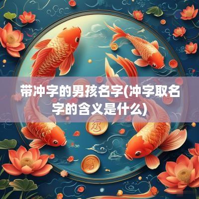 带冲字的男孩名字(冲字取名字的含义是什么)