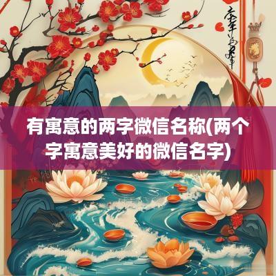 有寓意的两字微信名称(两个字寓意美好的微信名字)