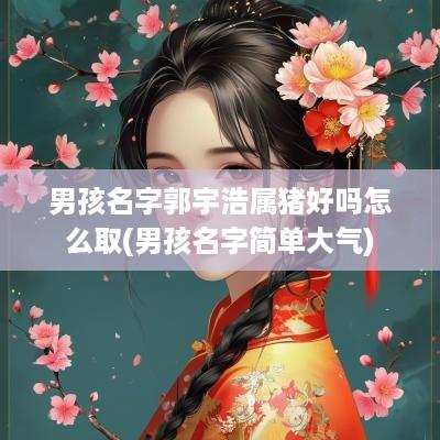 男孩名字郭宇浩属猪好吗怎么取(男孩名字简单大气)