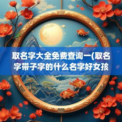 取名字大全免费查询一(取名字带子字的什么名字好女孩)