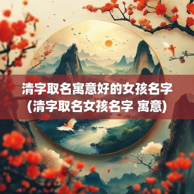 清字取名寓意好的女孩名字(清字取名女孩名字 寓意)