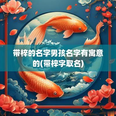带梓的名字男孩名字有寓意的(带梓字取名)