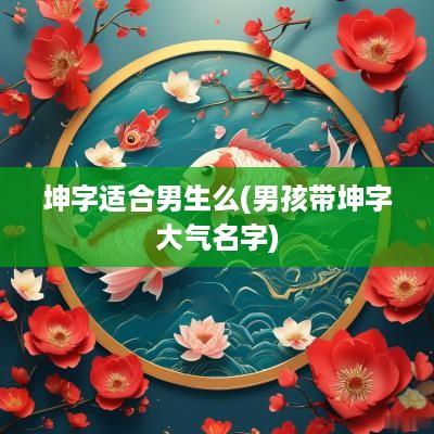 坤字适合男生么(男孩带坤字大气名字)