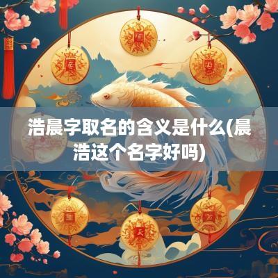 浩晨字取名的含义是什么(晨浩这个名字好吗)