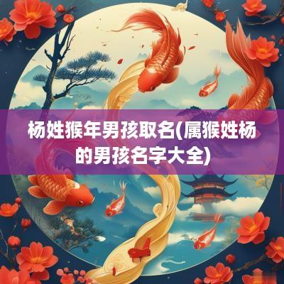 杨姓猴年男孩取名(属猴姓杨的男孩名字大全)