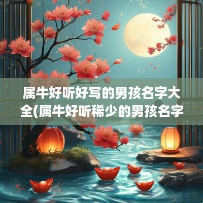 属牛好听好写的男孩名字大全(属牛好听稀少的男孩名字)