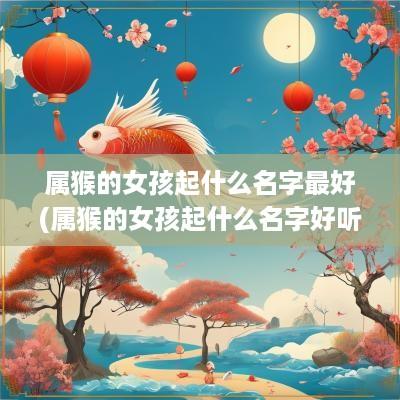 属猴的女孩起什么名字最好(属猴的女孩起什么名字好听)