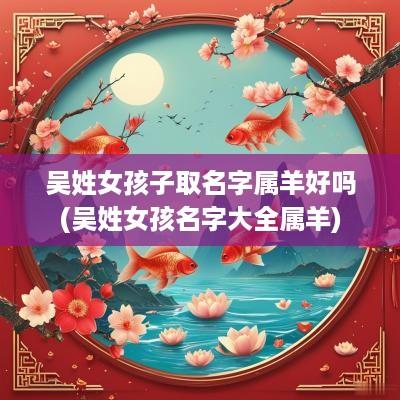 吴姓女孩子取名字属羊好吗(吴姓女孩名字大全属羊)