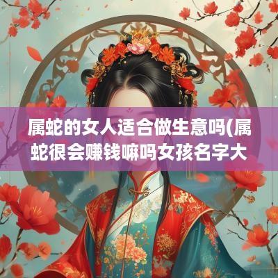 属蛇的女人适合做生意吗(属蛇很会赚钱嘛吗女孩名字大全)