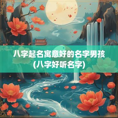 八字起名寓意好的名字男孩(八字好听名字)