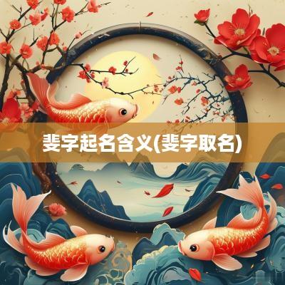 斐字起名含义(斐字取名)