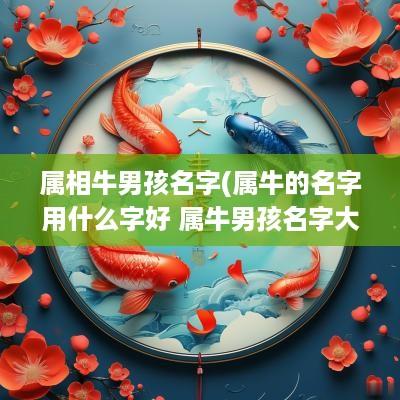 属相牛男孩名字(属牛的名字用什么字好 属牛男孩名字大全)