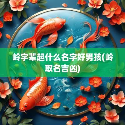 岭字辈起什么名字好男孩(岭取名吉凶)