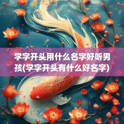 学字开头用什么名字好听男孩(学字开头有什么好名字)