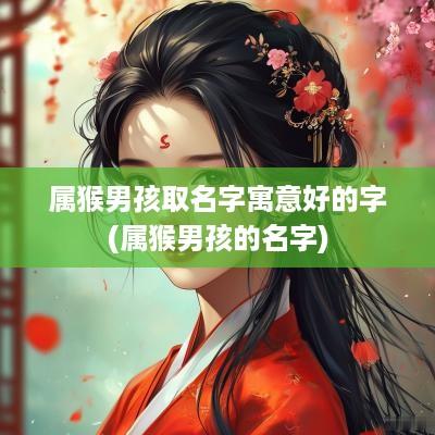 属猴男孩取名字寓意好的字(属猴男孩的名字)