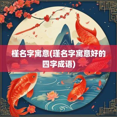槿名字寓意(瑾名字寓意好的四字成语)