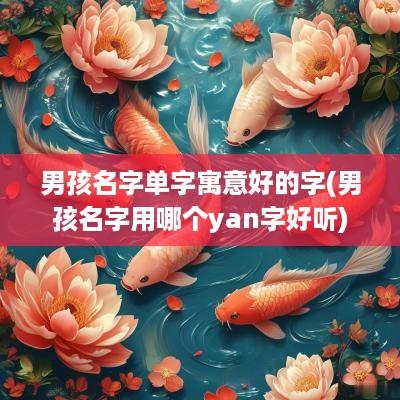 男孩名字单字寓意好的字(男孩名字用哪个yan字好听)