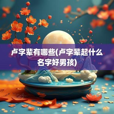 卢字辈有哪些(卢字辈起什么名字好男孩)
