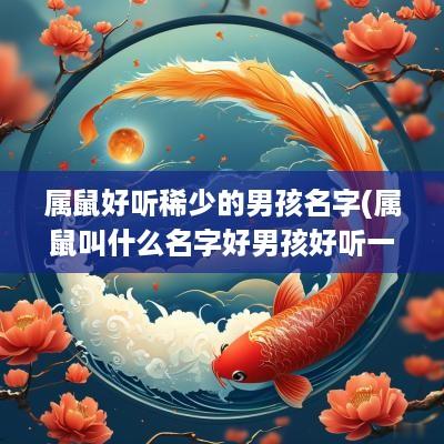 属鼠好听稀少的男孩名字(属鼠叫什么名字好男孩好听一点) 属鼠好听稀少的男孩名字(属鼠叫什么名字好男孩好听一点)