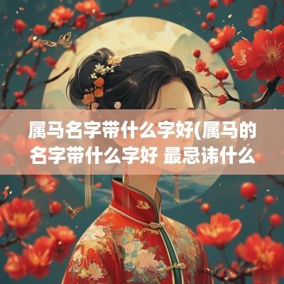 属马名字带什么字好(属马的名字带什么字好 最忌讳什么)
