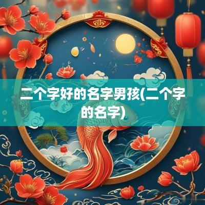 二个字好的名字男孩(二个字的名字)