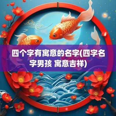 四个字有寓意的名字(四字名字男孩 寓意吉祥)