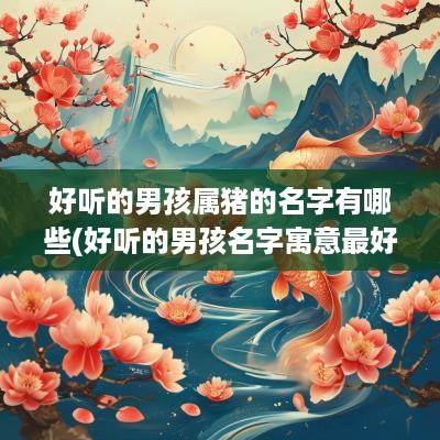 好听的男孩属猪的名字有哪些(好听的男孩名字寓意最好)