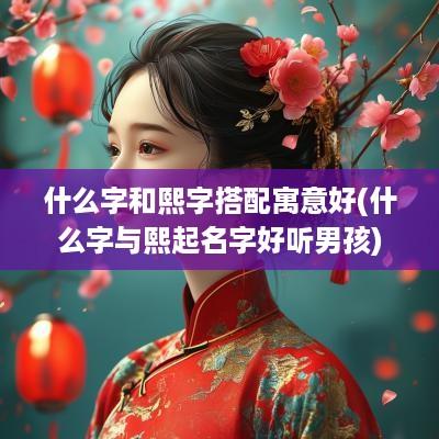 什么字和熙字搭配寓意好(什么字与熙起名字好听男孩)