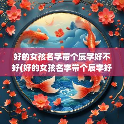 好的女孩名字带个辰字好不好(好的女孩名字带个辰字好听吗)