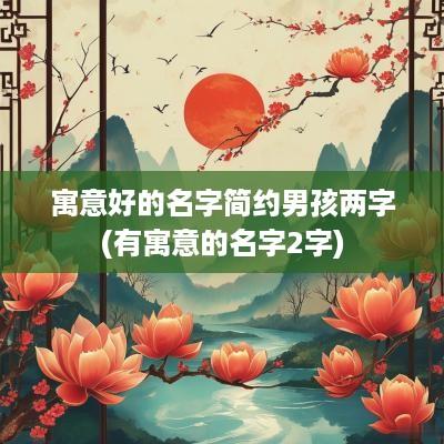 寓意好的名字简约男孩两字(有寓意的名字2字)