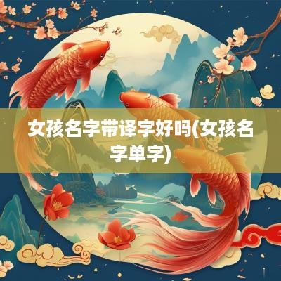 女孩名字带译字好吗(女孩名字单字)