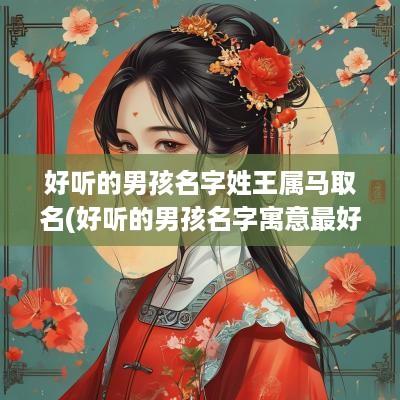 好听的男孩名字姓王属马取名(好听的男孩名字寓意最好)