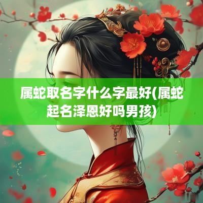 属蛇取名字什么字最好(属蛇起名泽恩好吗男孩)