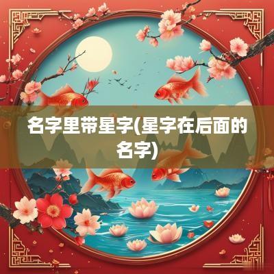 名字里带星字(星字在后面的名字)