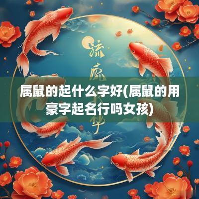 属鼠的起什么字好(属鼠的用豪字起名行吗女孩)