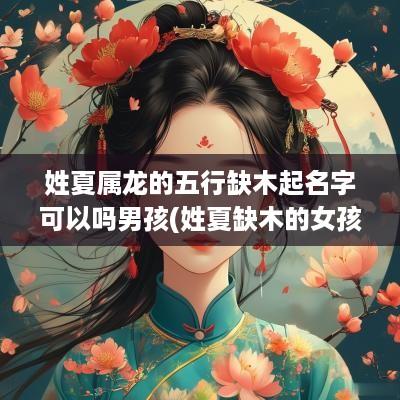 姓夏属龙的五行缺木起名字可以吗男孩(姓夏缺木的女孩名字)
