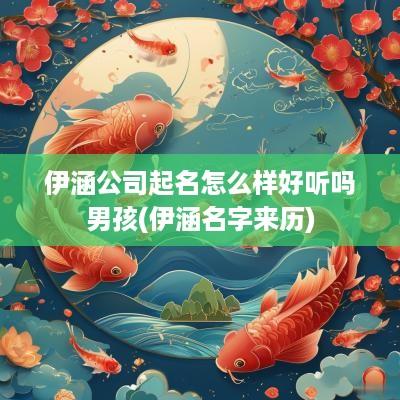 伊涵公司起名怎么样好听吗男孩(伊涵名字来历)