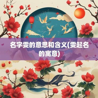 名字雯的意思和含义(雯起名的寓意)