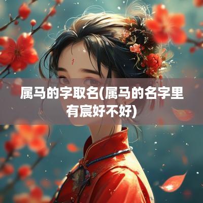 属马的字取名(属马的名字里有宸好不好)